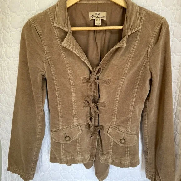 MNG Mango brown velvet-like jacket size Small - Picture 10 of 13